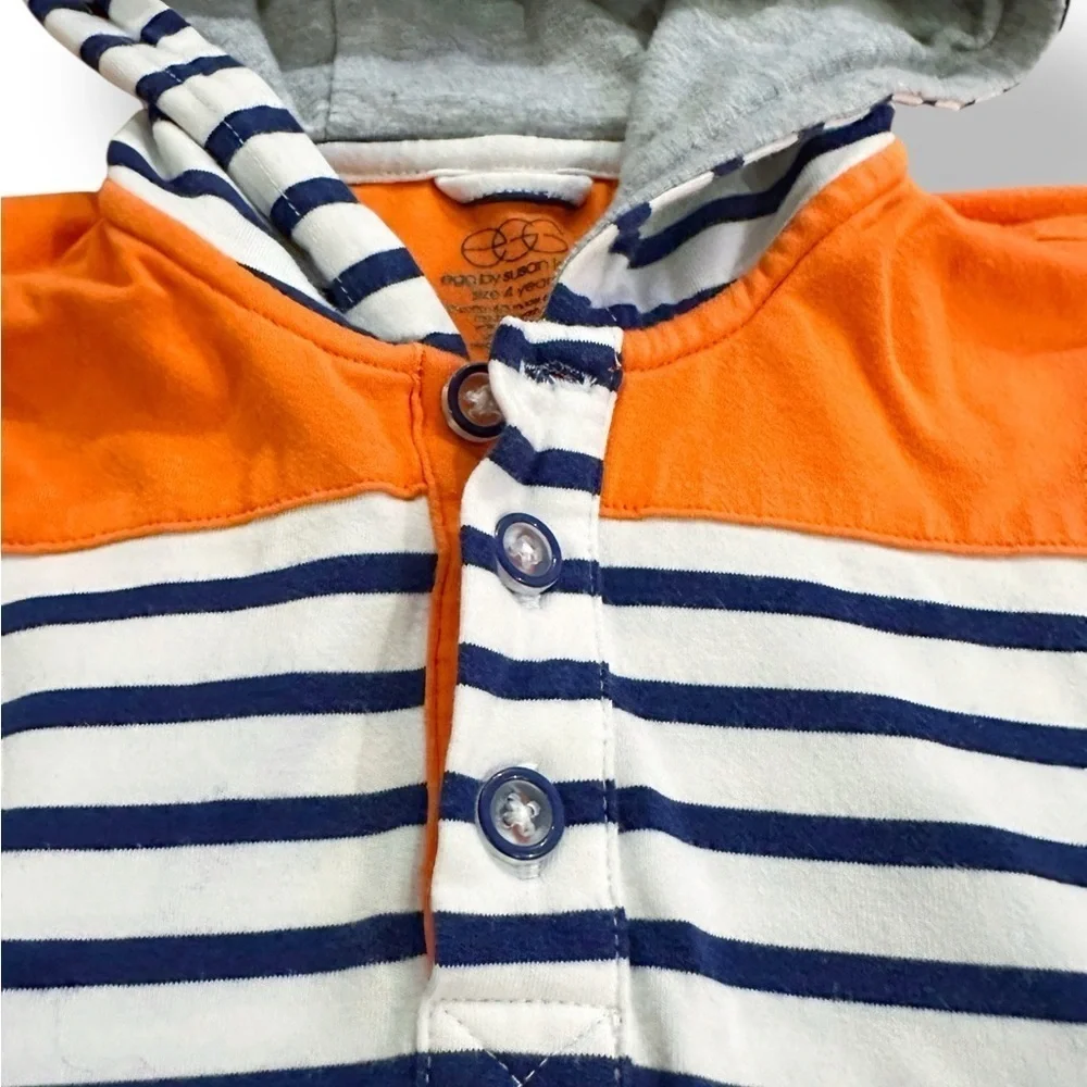 egg | Long Sleeve Striped Hoodie (4) 💙🧡